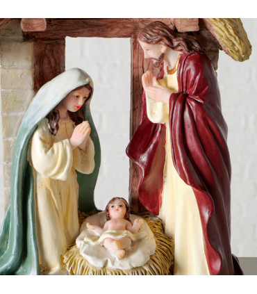 Crèche de Noël en résine 18x8x25cm