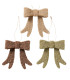 Set de 3 noeuds en tissu feutré beuge, marron et vert 10x11x2cm