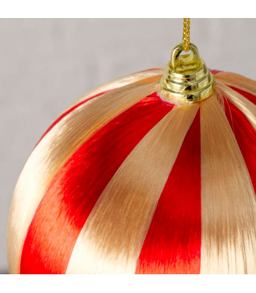 Set of 2 Christmas Balls green, red, gold 10cm
