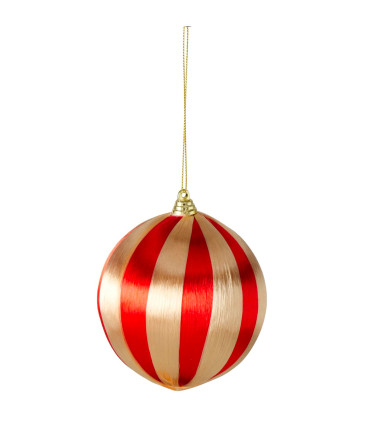 Set de 2 boules de Noël vert, rouge et doré 10cm
