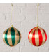 Set de 2 boules de Noël vert, rouge et doré 10cm