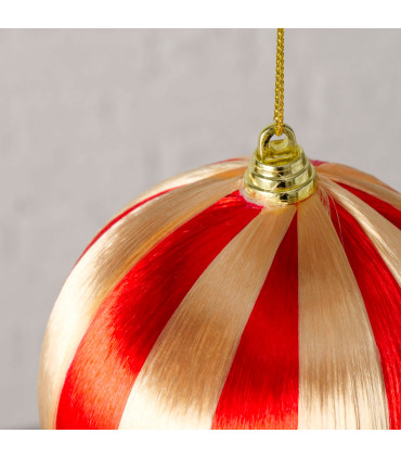 Set de 2 boules de Noël vert, rouge et doré 12cm