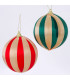 Set de 2 boules de Noël vert, rouge et doré 12cm