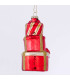 Set de 2 boules de Noël vert, rouge et doré 12cm