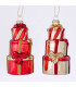 Set de 2 boules de Noël vert, rouge et doré 12cm