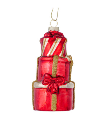 Set of 2 Christmas Balls green, red, gold 12cm