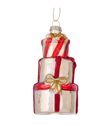 Set de 2 boules de Noël vert, rouge et doré 12cm