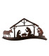 Crèche de Noël en métal ajouré marron 29x6x13.5cm