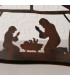 Crèche de Noël en métal ajouré marron 29x6x13.5cm