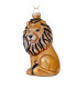 Set de 2 boules de Noël en verre laqué safari lion et léopard 6x6x10cm