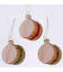 Set de 3 boules de Noël en verre laqué tambours 7x6x5cm
