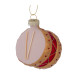 Set de 3 boules de Noël en verre laqué tambours 7x6x5cm