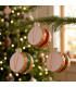 Set de 3 boules de Noël en verre laqué tambours 7x6x5cm