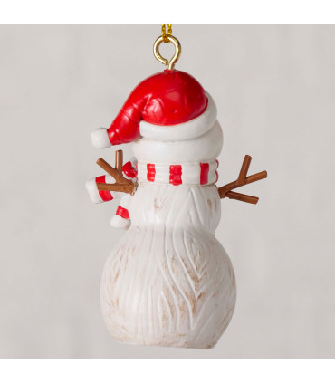 Set of 2 Christmas Balls snowmen 4.5x3x7cm