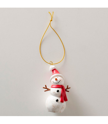 Set de 2 boules de Noël en résine bonhomme de neige 4.5x3x7cm