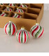 Set de 3 boules de Noël en verre laqué rouge, vert, blanc 7.5x7.5x8cm