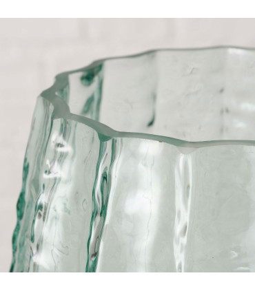 Vase classique en verre laqué bleu 18x18x20cm