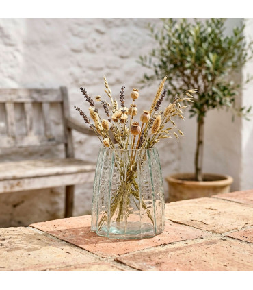 Classical vase glass 15x15x16cm