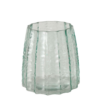 Vase classique en verre laqué bleu 15x15x16cm