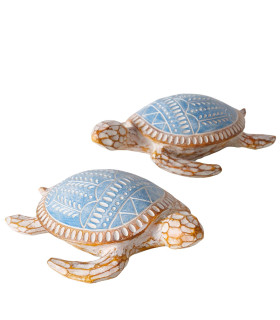 Set de 2 tortues décoratives à poser 10x13x4cm