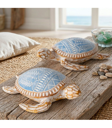 Set de 2 tortues décoratives à poser 10x13x4cm