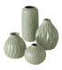 Set de 4 vases design en céramique vert 12x12x19cm