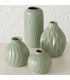 Set de 4 vases design en porcelaine verte 12x12x19cm