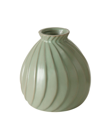 Set de 4 vases design en porcelaine verte 12x12x19cm