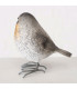 Set de 2 figurines oiseaux rouge-gorges 9x6x9cm