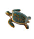 Set de 2 tortues décoratives à poser porcelaine bleu et beige 8x7.5x3cm