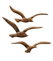 Décoration murale oiseaux 3 mouettes en bois de mangue 15x3x37cm