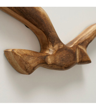 Décoration murale oiseaux mouettes en bois de mangue 15x3x37cm