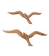 Décoration murale oiseaux 2 mouettes en bois de mangue 16x2.5x46cm