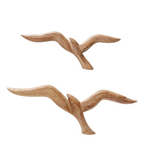 Wall Decoration Birds 2 seagulls mangowood 16x2.5x46cm