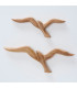 Décoration murale oiseaux 2 mouettes en bois de mangue 16x2.5x46cm