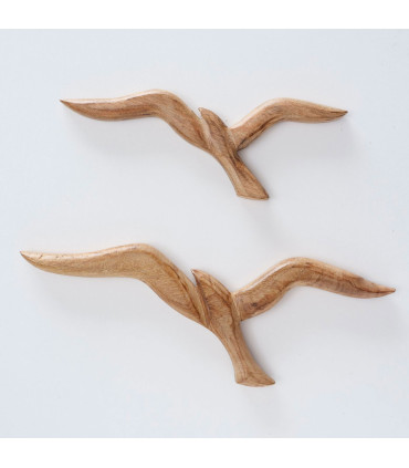 Wall Decoration Birds 2 seagulls mangowood 16x2.5x46cm