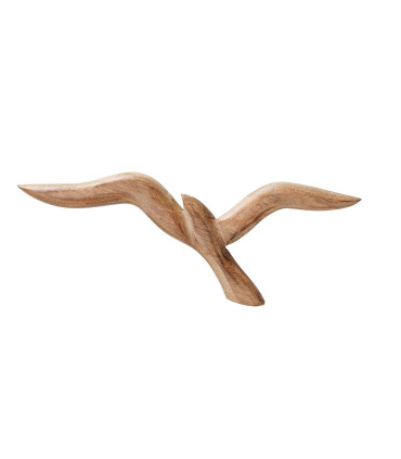 Décoration murale oiseaux 2 mouettes en bois de mangue 16x2.5x46cm