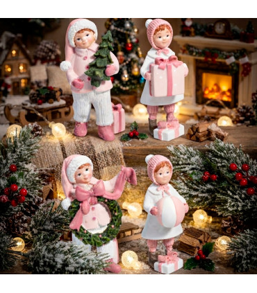 Set of 4 christmas figurines 5x5.5x12cm