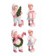 Set of 4 christmas figurines 5x5.5x12cm