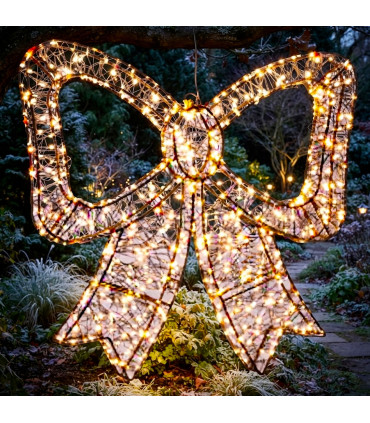Décoration de Noël extérieure lumineuse LED noeud 48x5x46cm