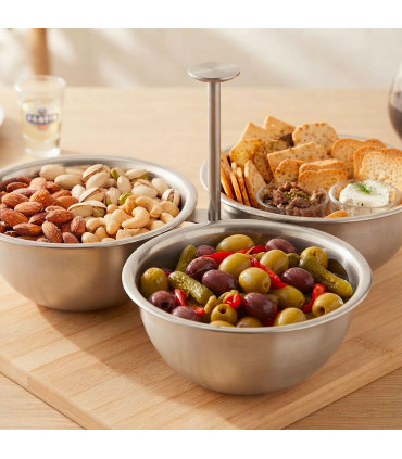Aperitif plate inox 22x22x11.5cm