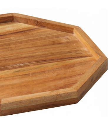 Plateau octogonal bois de manguier 25x25x2cm