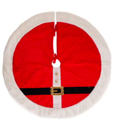 Christmas Tree foot cover red and beige 90x90cm