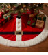 Couvre-pied de sapin de Noël rouge et blanc 90x90cm