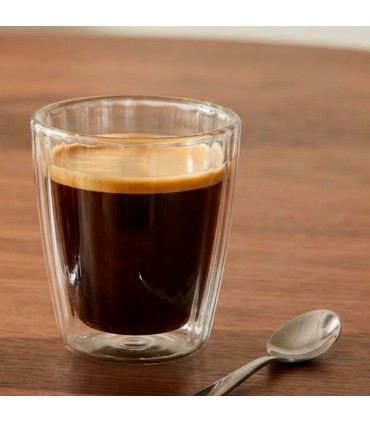 Set of 2 Coffee Cups transparent glass 250ml