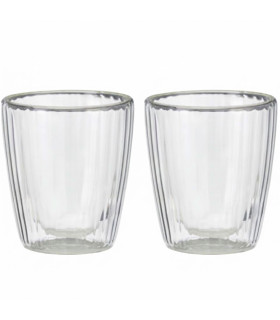 Set of 2 Coffee Cups transparent glass 250ml