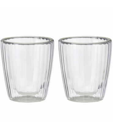 Set of 2 Coffee Cups transparent glass 250ml