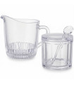 Sucrier + pot à Lait en verre borosilicate strié transparent