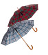 Set de 2 parapluies classique à carreaux bleu et rouge 58.5cm