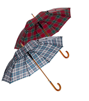 Set de 2 parapluies classique à carreaux bleu et rouge 58.5cm